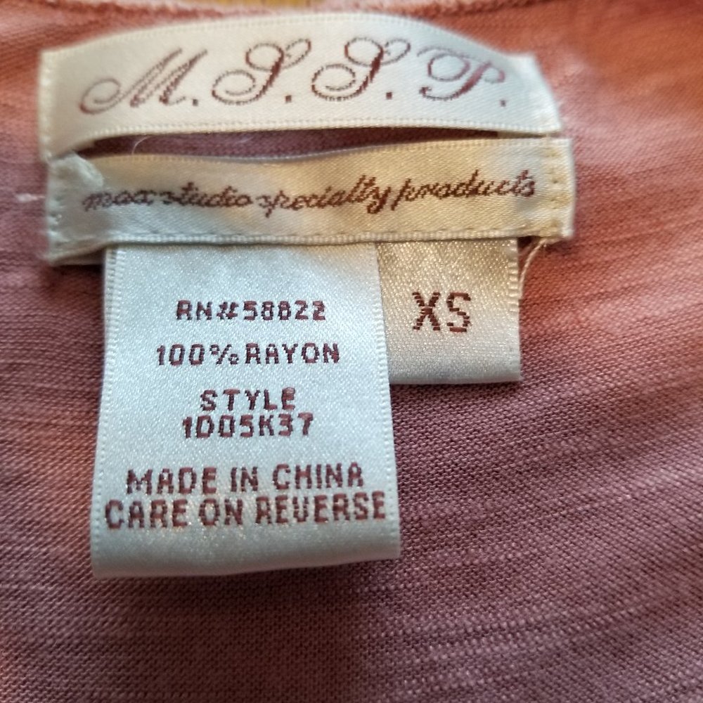 Max Studio Rust Colored Top Size Xs - image 4